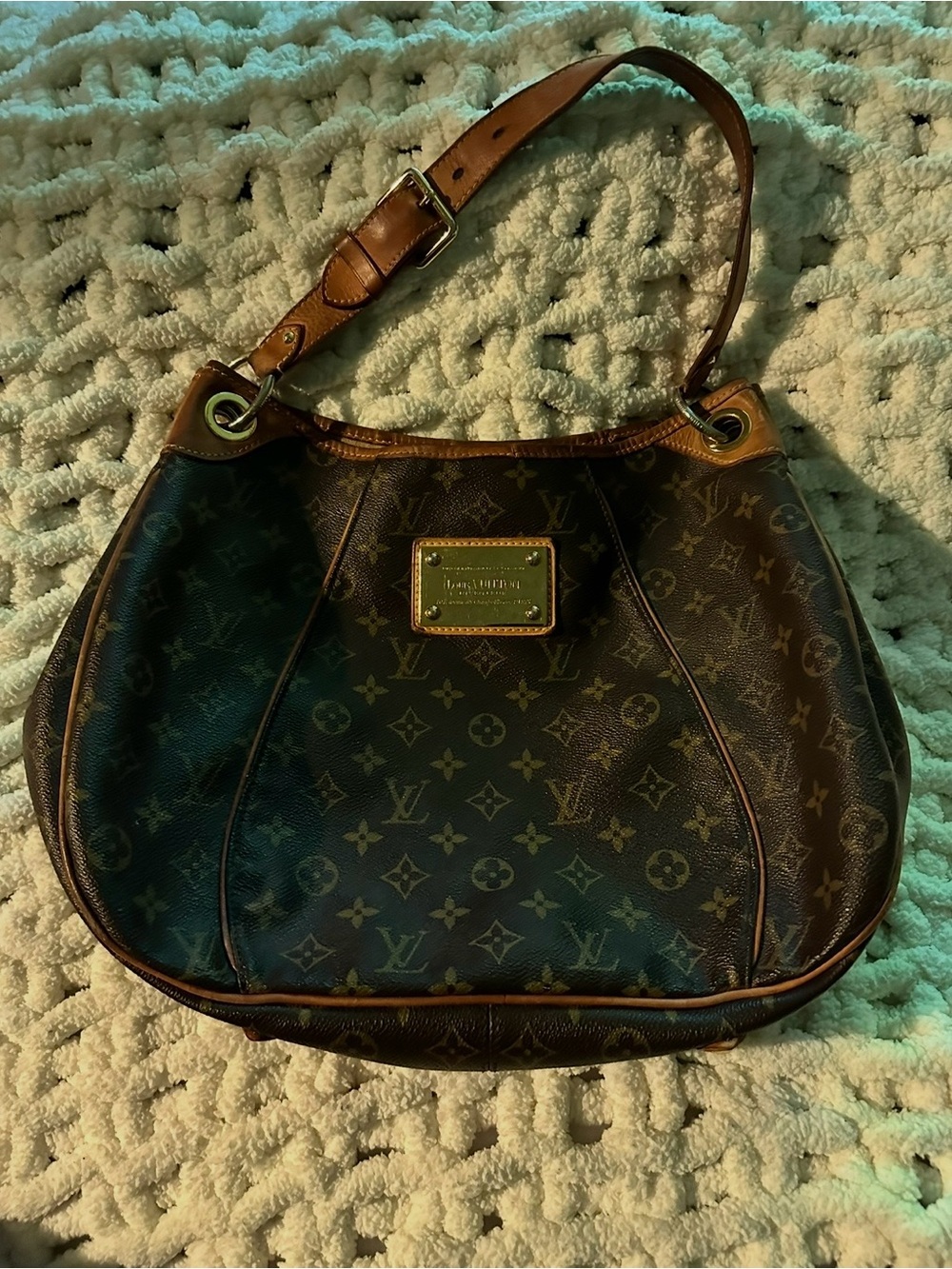 Louis Vuitton Monogram Canvas Hobo Shoulder Bag in Brown and Tan